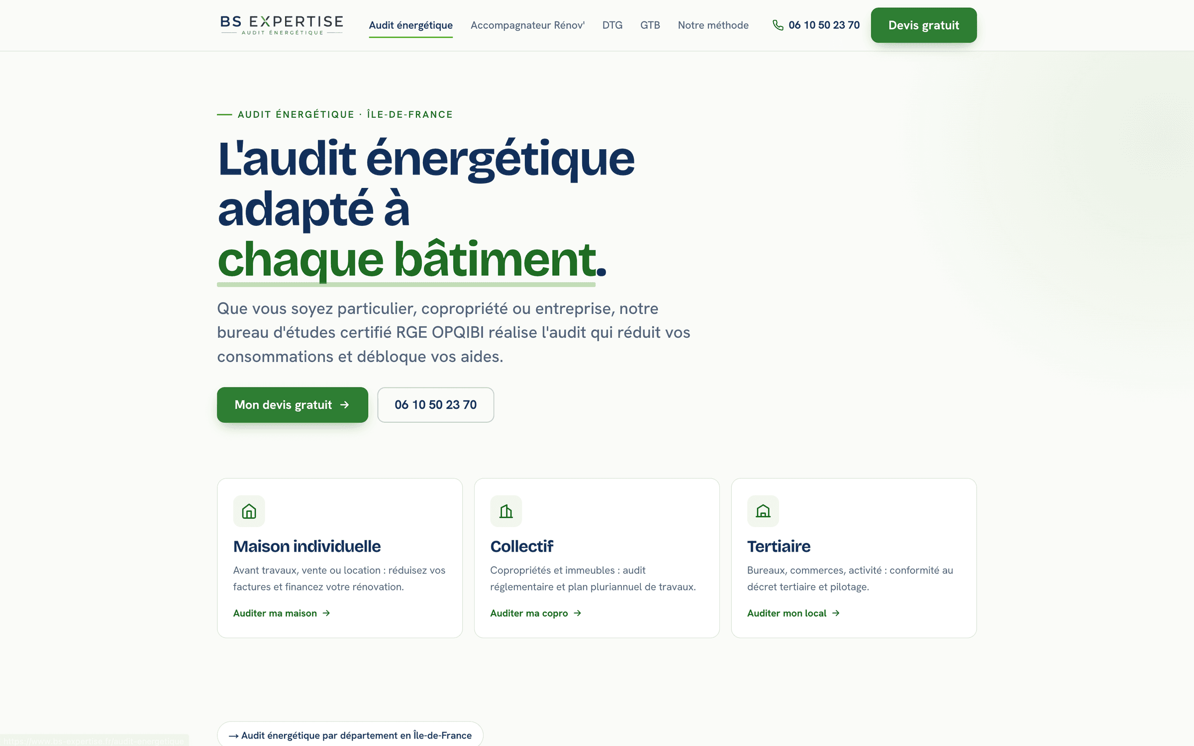 A page per building type